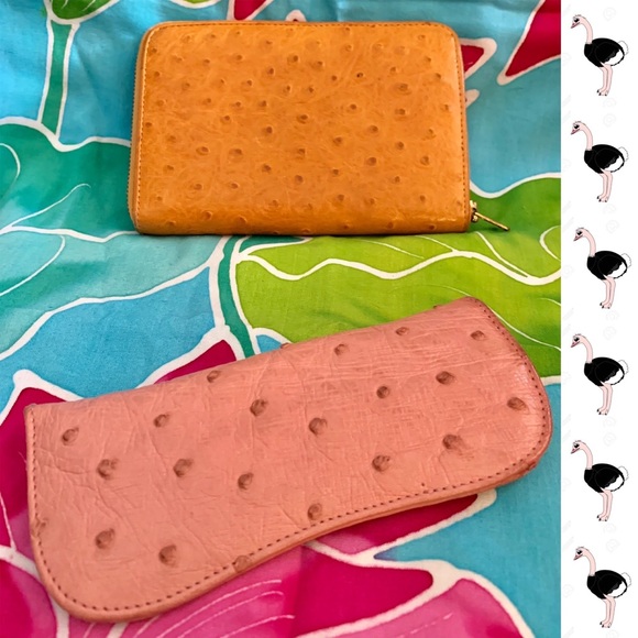 Vintage Ostrich Leather Wallet & Eyeglass Case - Picture 10 of 13